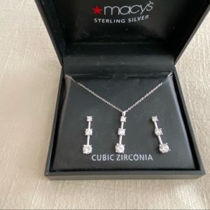 CZ necklace and earring set